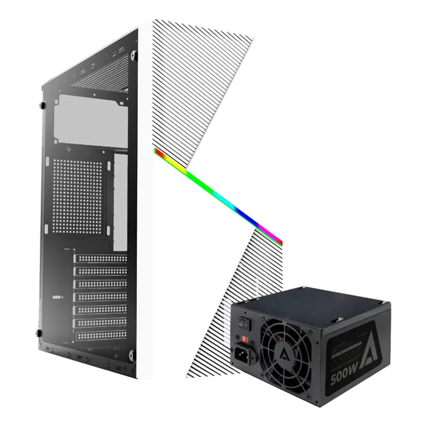 Gabinete Acteck Draco Gm450 Fuente 500w Media Torre Blanco