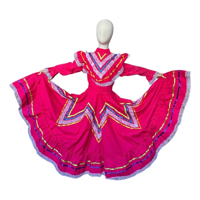 Vestido Jalisco Traje Tipico Niña Folklor Mexicano Festival Escolar Vestuario Jalisciense Disfraz Vestido Guadalajara