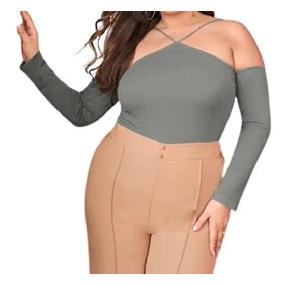 Franela Gris De Hombros Descubiertos Talla 4xl