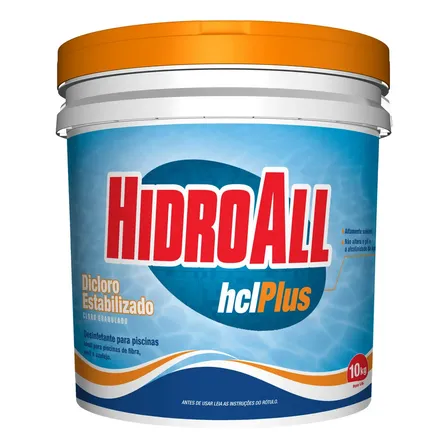 Hidroall Hcl Plus Dicloro Estabilizado Para Piscinas 10kg