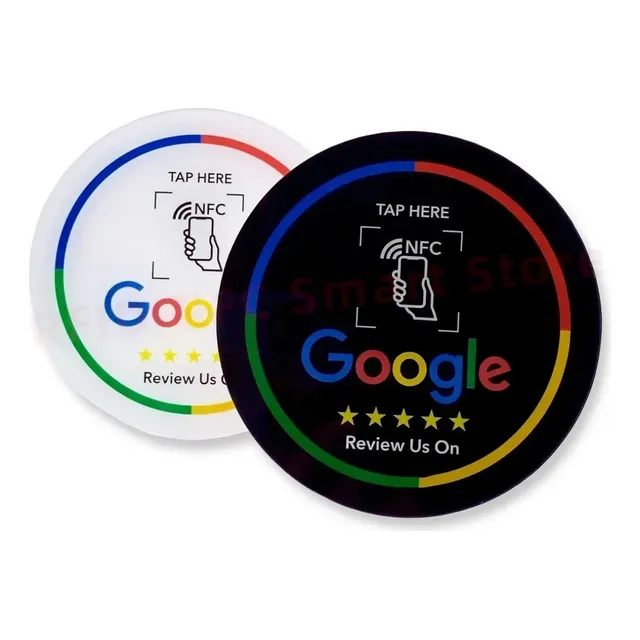 Tarjeta Nfc 13.56 Mhz Prog. Reseñas Google Redonda 10 Piezas