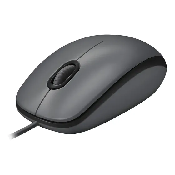 Mouse com fio USB Logitech M100 com Design Ambidestro - Cinza
