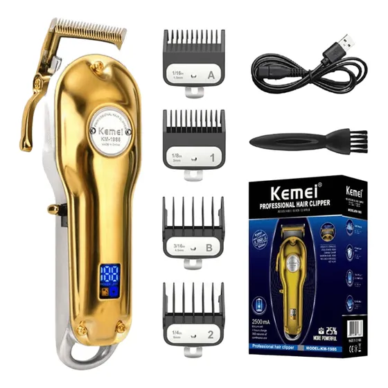Maquina Afeitadora Kemei Km 1986 Clipper 2500mah Recargable