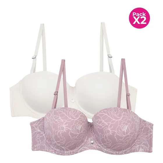 Lili Pink Brasier Paquete X2 Tipo Strapless En Microfibra 43