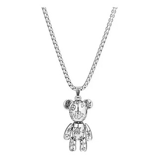Collar De Acero Titanio Con Diseño Oso Lindo Unisex Versátil Collar De Acero Titanio Con Diseño Oso Lindo Unisex Versátil