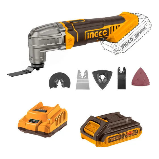 Sierra Multifunción Oscilante Ingco 20v, Batería Y Cargador