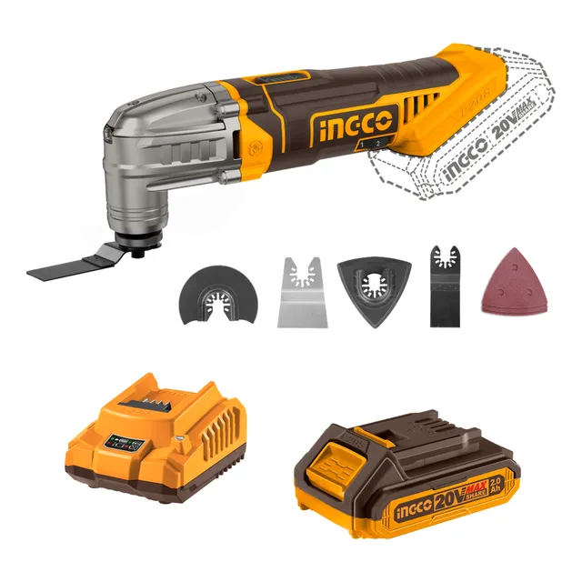 Sierra Multifunción Oscilante Ingco 20v, Batería Y Cargador