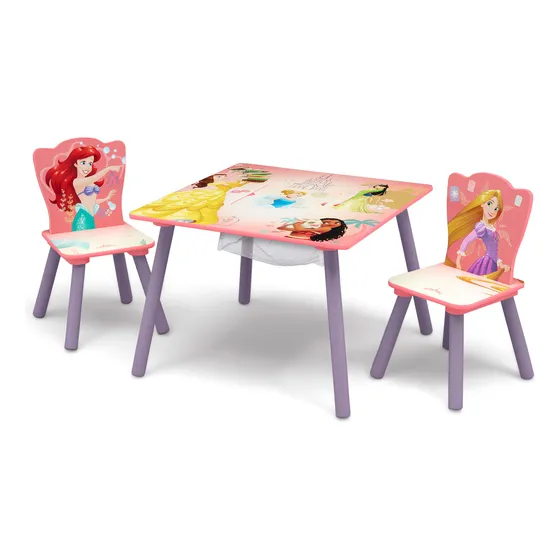 Juego De Mesa Con 2 Sillas Y Almacenamiento Princesas