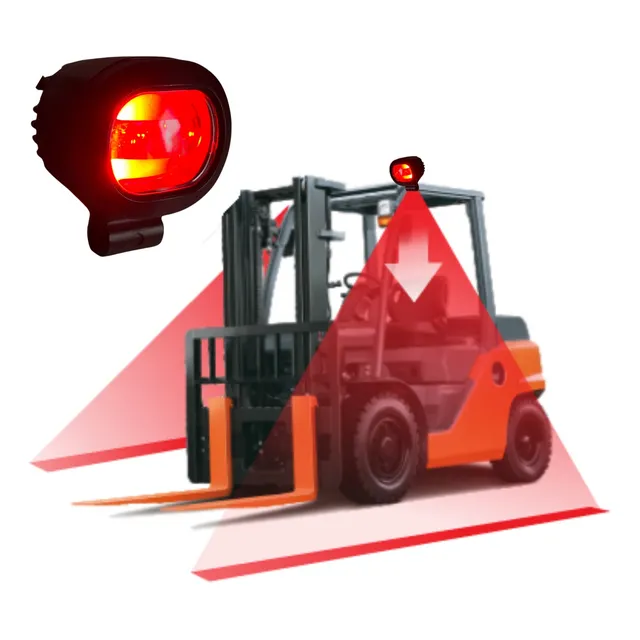 Farol Linear Red Zone Led Vermelha Laser Empilhadeira 30w