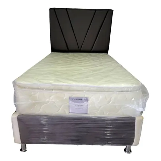 Cama Individual De Madera Tapizada Con Espaldar