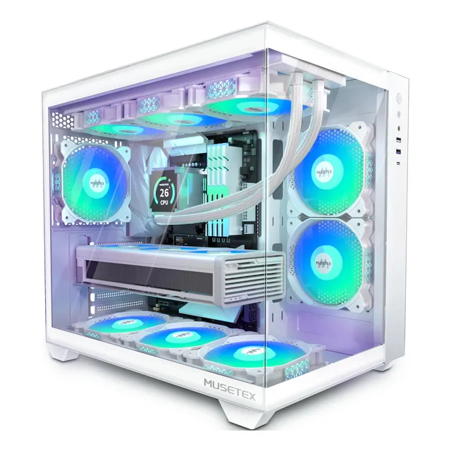 Funda Para Pc Atx Con 6 Ventiladores Pwm Argb Vidrio Templad
