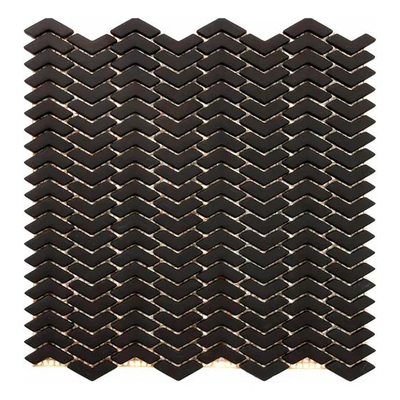Mosaico De Vidrio 29x29.50 Color Negro Mate Porcelamika
