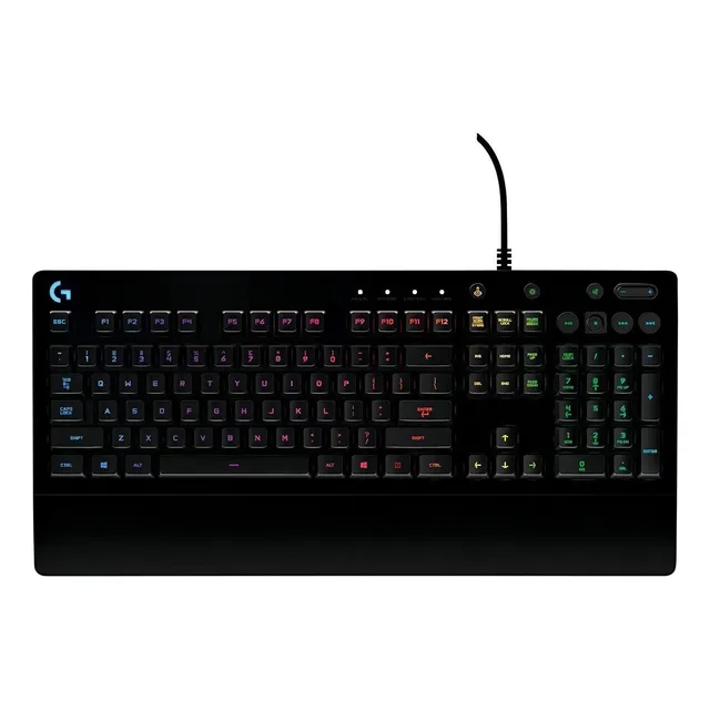 Teclado gamer Logitech G Serie G Prodigy G213 QWERTY Ingles color negro con luz RGB