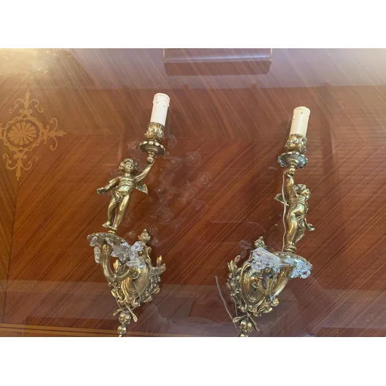Lampara De Pared De Bronce