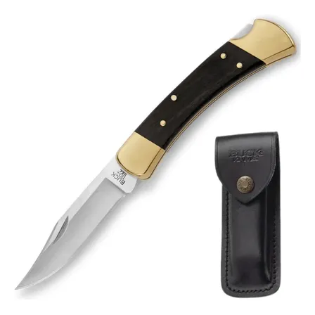 Canivete Buck 110 Folding Hunter Cabo Madeira Com Bainha Preto