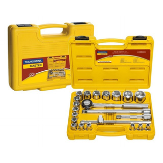 Kit 2 Jogos De Soquetes Sextavados 1/2' Tramontina 22pcs Kit 2 Jogos De Soquetes Sextavados 1/2' Tramontina 22pcs