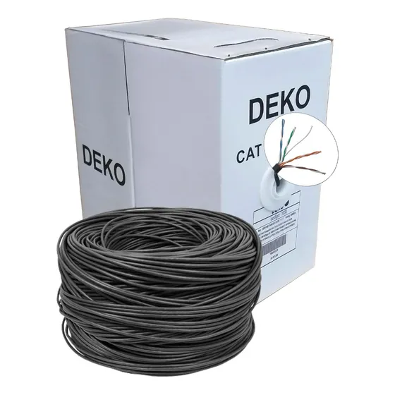 Cabo De Rede Ethernet Cat5e Preto 305 Metros 24awg Cci Deko