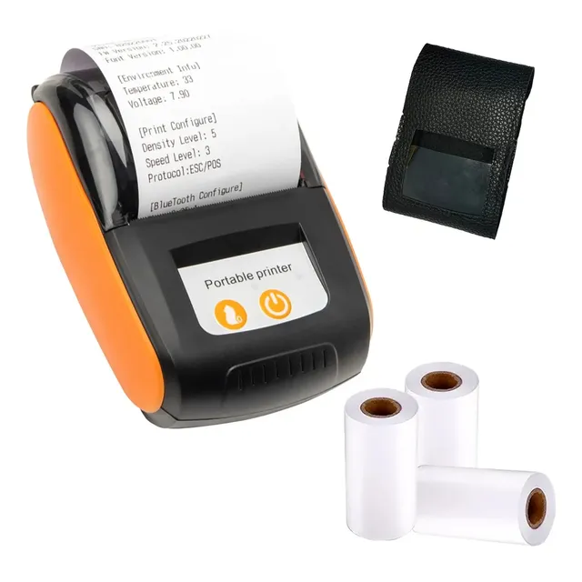 Impresora Bluetooth Inalámbrica Ticket 58mm Portátil Naranja