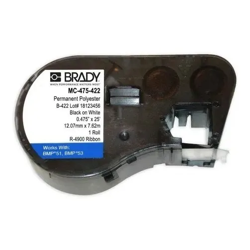 Mc475422 Brady Etiqueta Poliester Bmp41,51, .47 In H X 25ft 