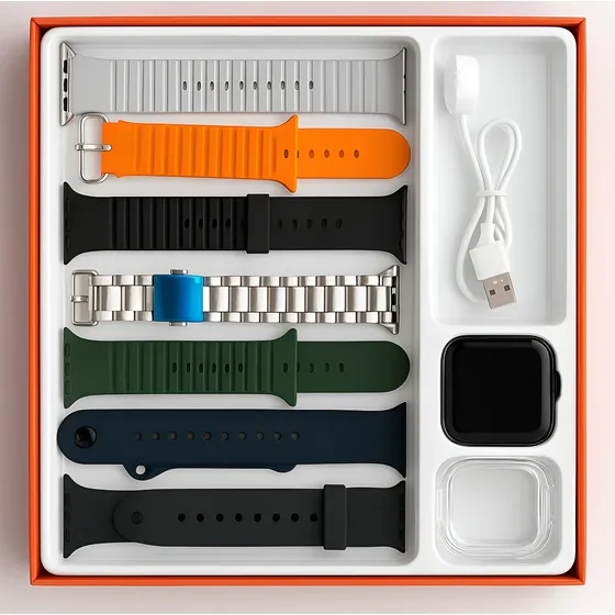 Reloj Inteligente 7 En 1 Smartwatch S100 Incluye 7 Correas