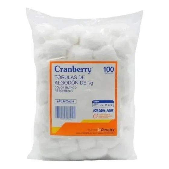 Torulas De Algodón Premium 1gr X 100 Unidades