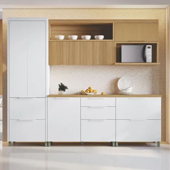 Cozinha 5 Peças 6 Portas 6 Gavetas Marquesa 100% Mdf