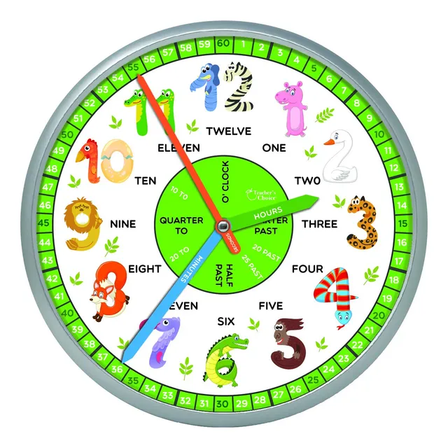 Teacher's Choice Reloj Pared Educativo Animal