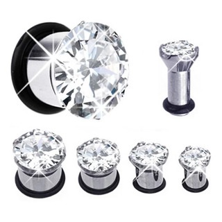 2pcs Par Expansor Titanio Zirconia Tunel Piercing Aretes 2pcs Par Expansor Titanio Zirconia Tunel Piercing Aretes