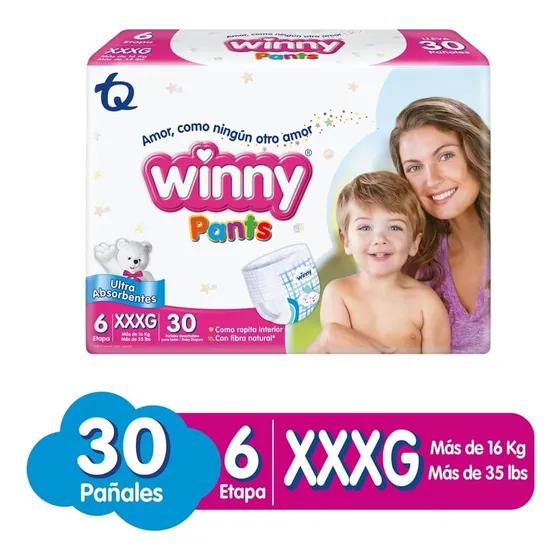 Pañal Winny Pants Etapa 6paquete X 30 - Und Género Sin género Tamaño Extra extra grande (XXG)