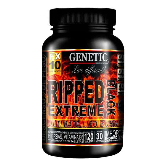 Ripped Extreme Black Quemador Grasas Lipo Burner - Genetic Sabor Neutro
