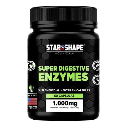 Enzimas Super Digestivas 1000mg - 60 Cápsulas - Star Shape Sem Sabor