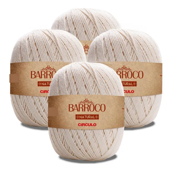 Barbante Barroco Natural 700g 4 Unid Número 4, 6, 8 Ou 10