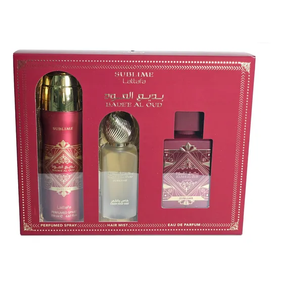 Set de perfume Lattafa Bade'e Al Oud Sublime para hombre, 3 unidades, perfume, 100 ml