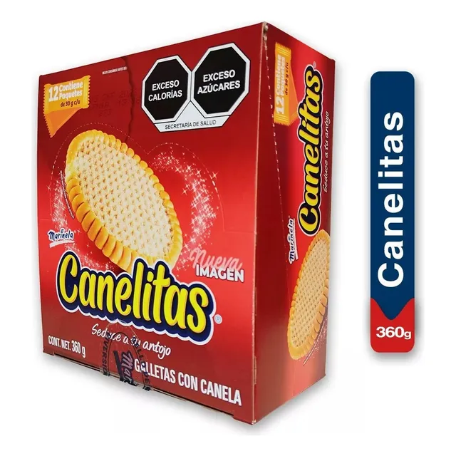 Galletas Marinela Canelitas Paquete De 12 Mini Paquetes 360g