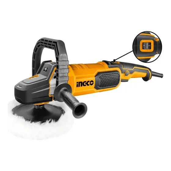 Lustradora Pulidora 7 1400w Con Velocidad Variable Ingco Color Naranja Oscuro