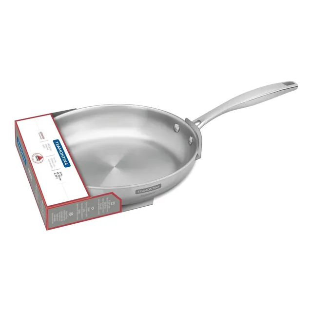Sarten Tramontina Con Cuerpo Triple Acero Inoxidable 26cm Color Plateado
