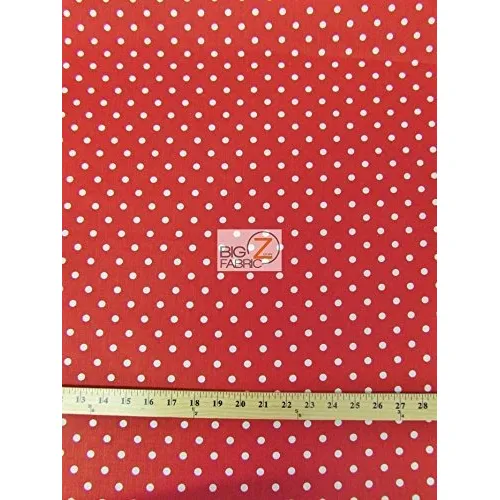 Polialgodon Estampado Lunar Color Rojo Blanco