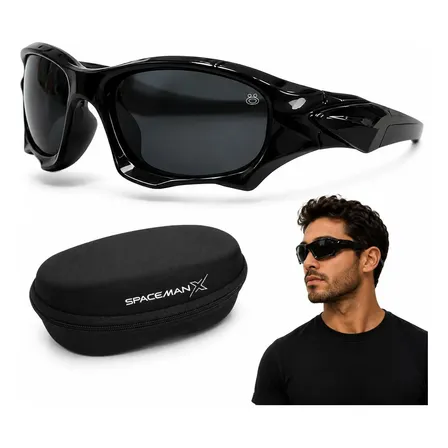 Oculos Sol Protecao Esportivo Masculino Premium Uv + Case Oval Preto
