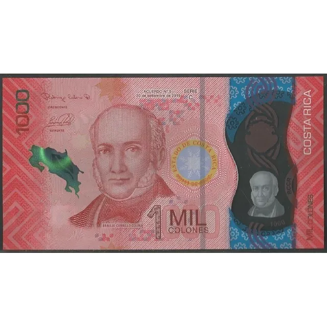 Costa Rica, 1000 Colones 20 Sep 2019 Polimero