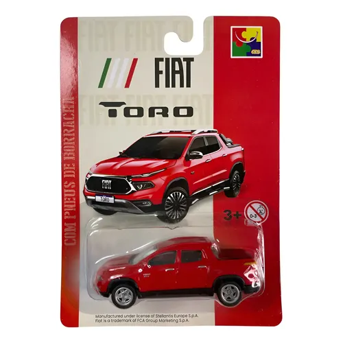 Carrinho De Metal Fiat Toro Vermelha Pneus De Borracha Cks