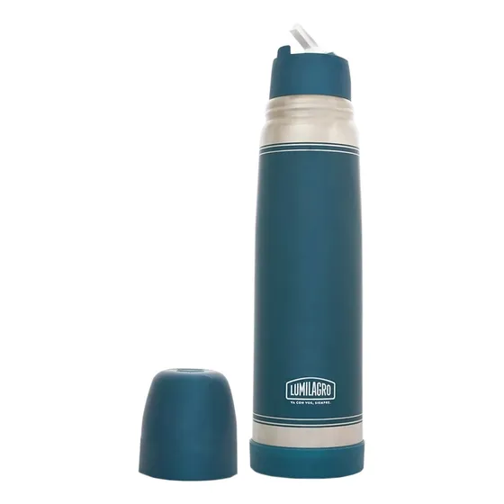 Termo De Acero Luminox Azul 1l Lumilagro