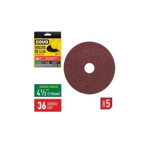 Discos De Lijas 4 1/2  X7/8 Grano 36-60-80-100 Pack 5 Unid