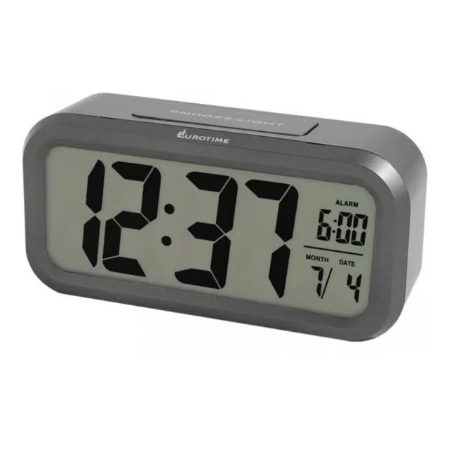 Reloj Despertador Eurotime Digital Luz Calendario 33/610.23