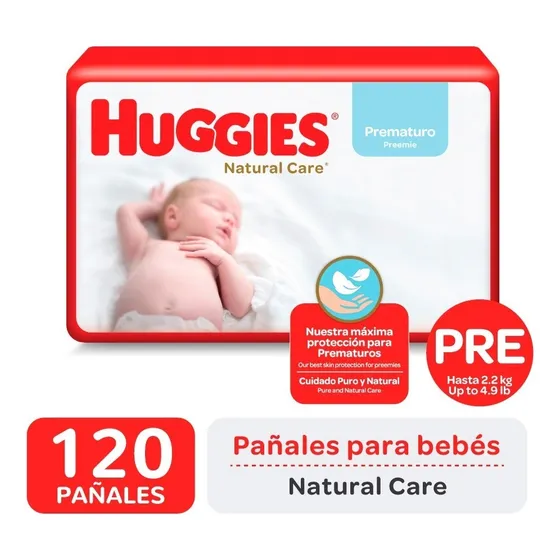 Huggies Natural Care Pañales Talle Pr 4 Packs X 30 Unidades Género Sin Género Tamaño Prematuro (pr)