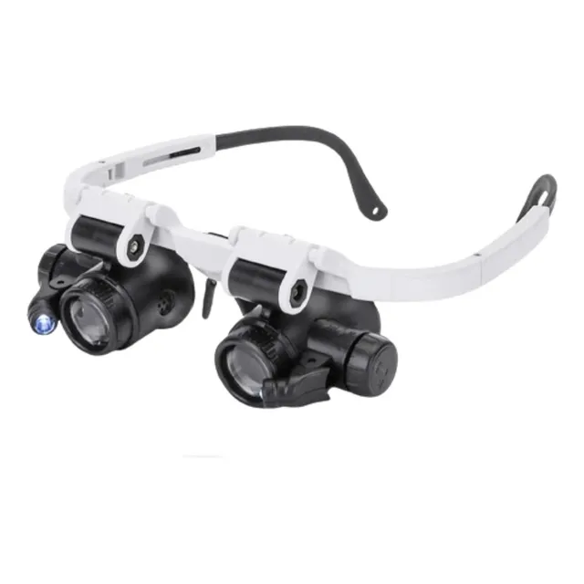 Lupa Ocular De Lente Dupla Montada Na Cabeça Com Luz Led