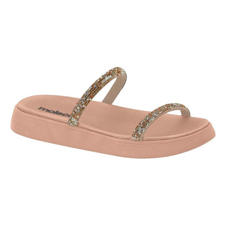 Sandalia Papete Moleca Feminina Tiras Strass Flatform Macia Sandalia Papete Moleca Feminina Tiras Strass Flatform Macia