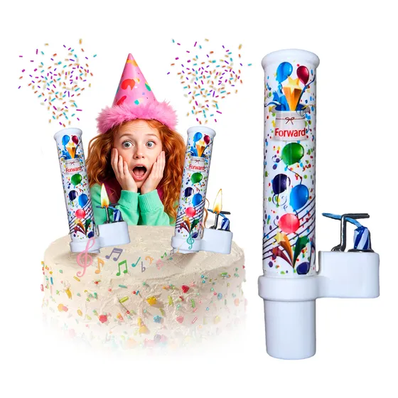 2 Velas Sorpresa Pastel Chispas Dulce Colores Cumpleaños