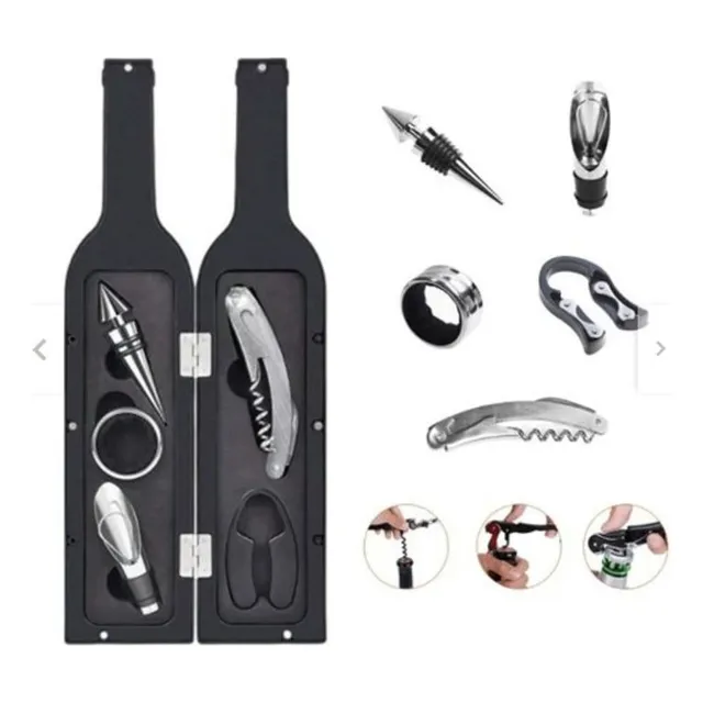 Set De Vino 5 En 1 En Forma De Botella Para Sacar Corcho