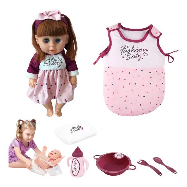 Muñeca Con Saquito De Dormir Hace Pipi, Sonido + Accesorios