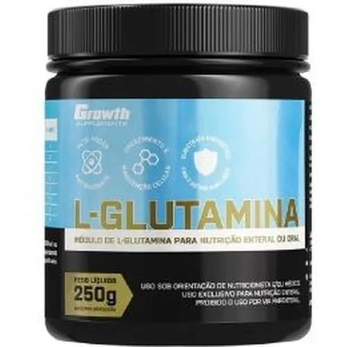 L-glutamina Growth Supplements Sabor Natural pó 250g Pote